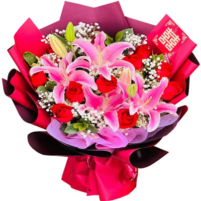 毕节11朵红玫瑰2支百合，爱情幸福永远