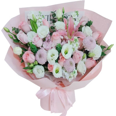 毕节13朵戴安娜粉玫瑰百合，幸福源泉