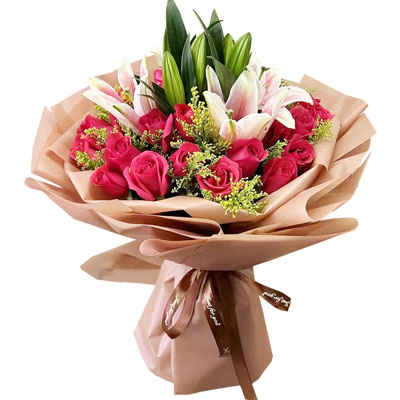 毕节17朵红玫瑰3支百合，与你美好时光