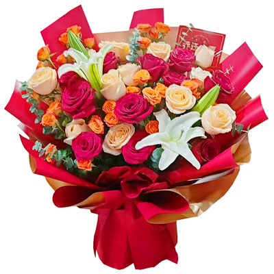 毕节19朵玫瑰百合，爱情永不凋零