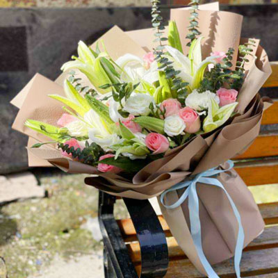 毕节11朵戴安娜粉玫瑰百合，爱你到你心底