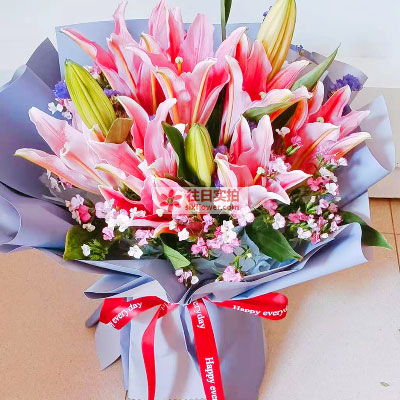 毕节6支香水百合，全家幸福快乐